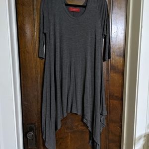 AKIRA grey drappy 3/4 sleeve shirt